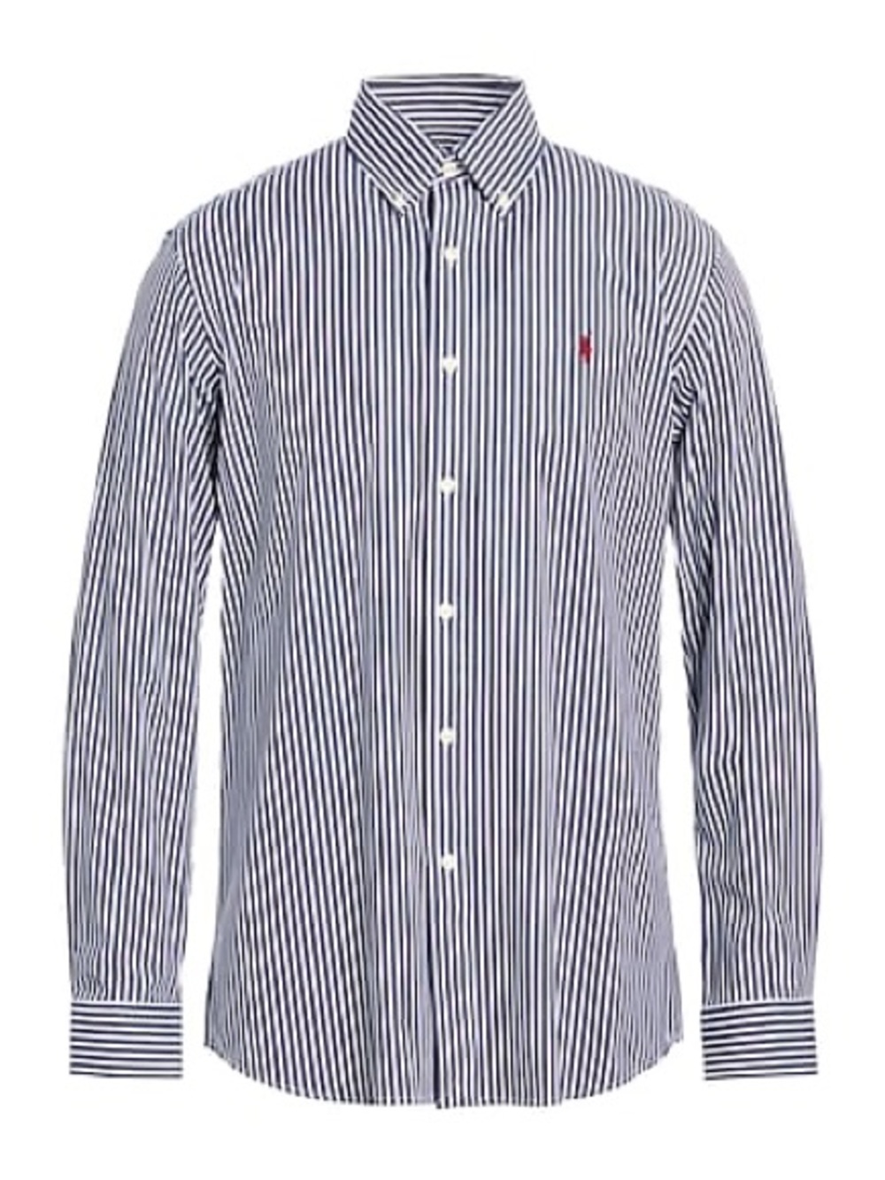 Ralph Lauren Navy and White Striped Button-Down Shirt Size Small